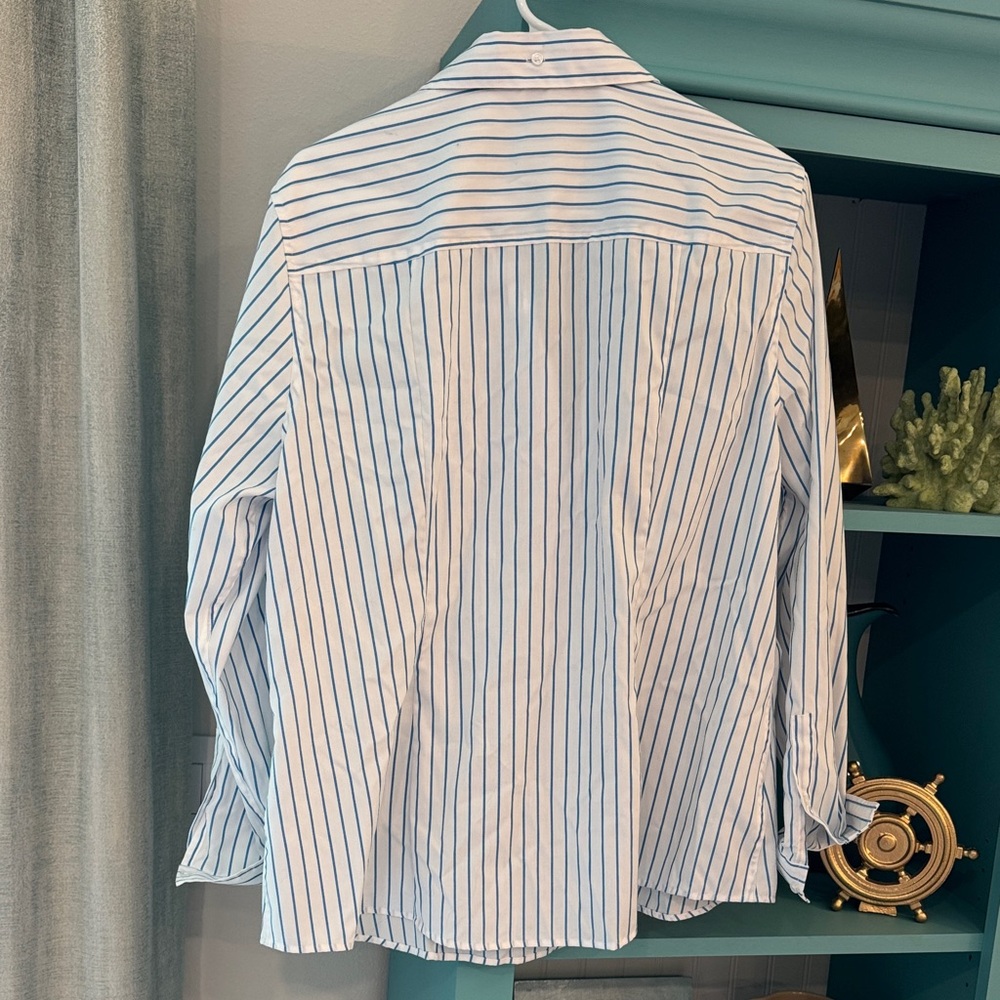 Jones New York Blue Striped Button-Up  XL NON IRON - Picture 6 of 6